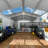 10X10 FT Metal Storage Shed With Floor Frame Extra Large Waterproof Storage House With Clear Roof Windows Air Vent For Garden Yard To Store Bikes, Lawnmower, Dark Blue