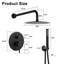 Système de robinet de douche mural rond 10 pouces avec pomme de douche à effet de pluie de luxe avec valve brute-58146940
