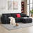 110" Modular L-Shape Sectional Sofa - Boucle Fabric with Pull-Line Design, Movable Ottoman & 330 lb Capacity - 4-Seater-1489094819