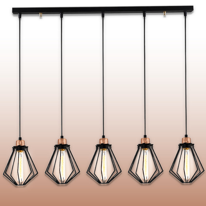 Luminaire suspendu pour îlot de cuisine 5 lumières