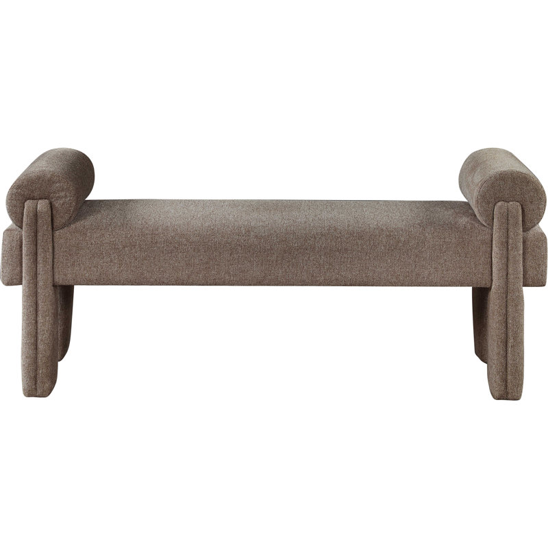 Stefano Upholstered Bench, Brown Polyester Fabric