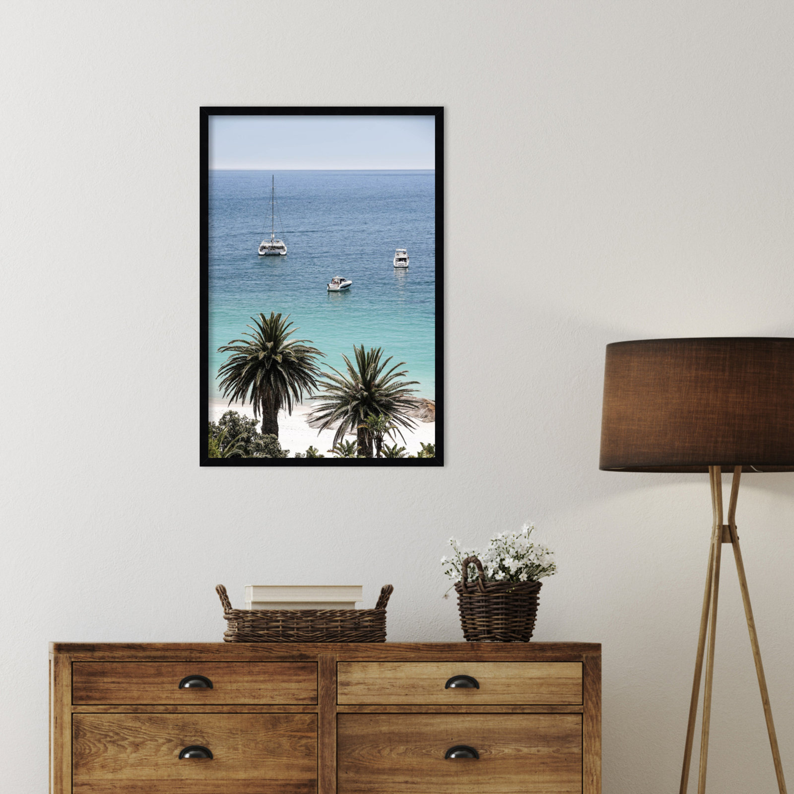 Rothschild "Camps Bay Beach" Print, Black, 33" H x 23" W