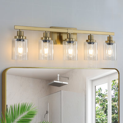 Éclairage pour meuble-lavabo en verre 5 lumières