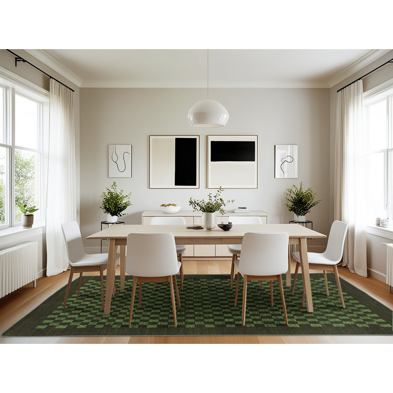 Performance Checkered Indoor Rug, Rectangle 7' x 10'