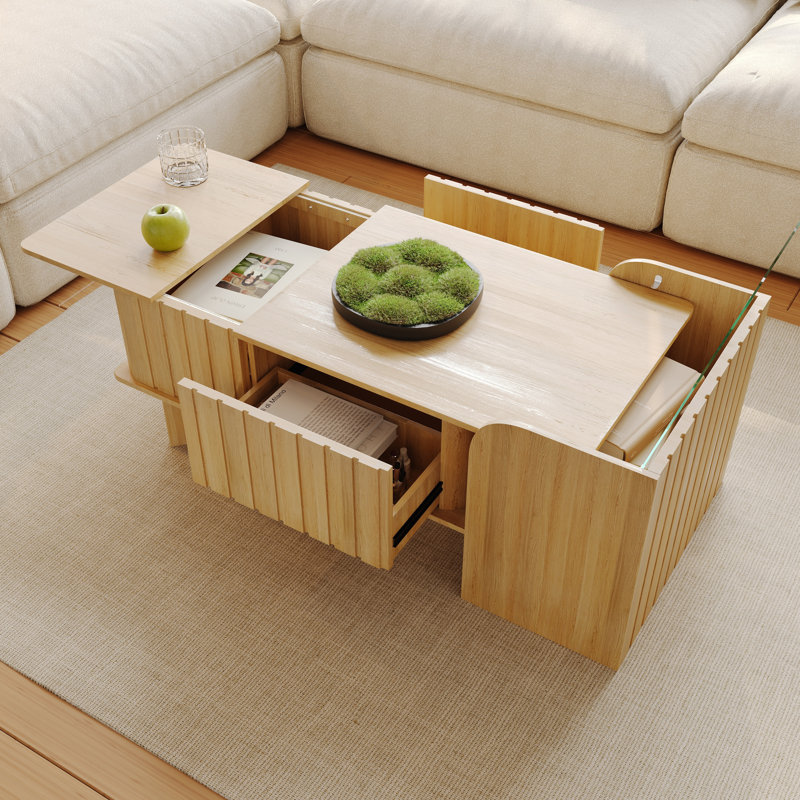 Extendable Coffee Table With Side Table