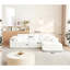 Canapé modulaire 104 po avec méridienne en forme de L, 3 sièges, chenille blanche, siège profond, sans assemblage, cinq coussins décoratifs, modulaire spacieux, tissu chenille, modulaire, minimaliste-2029672225-2029672415