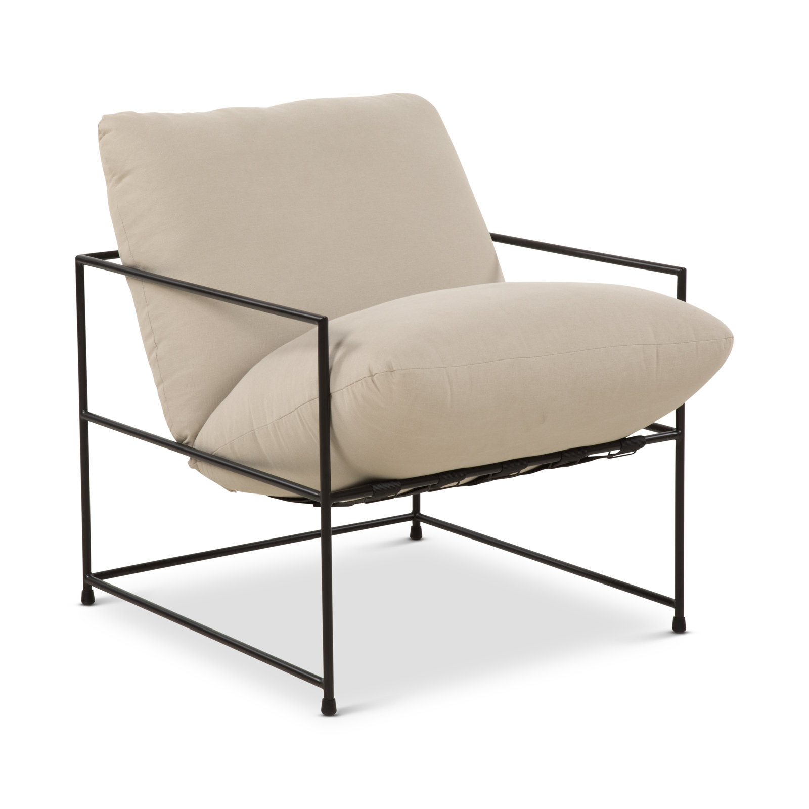 Danita Upholstered Armchair, Washed Beige Performance Canvas