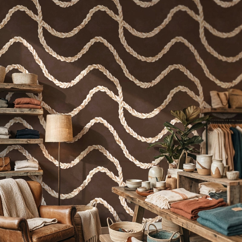 Adhésif mural zigzag rustique