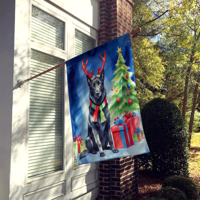 Drapeau de Noël maison de renne