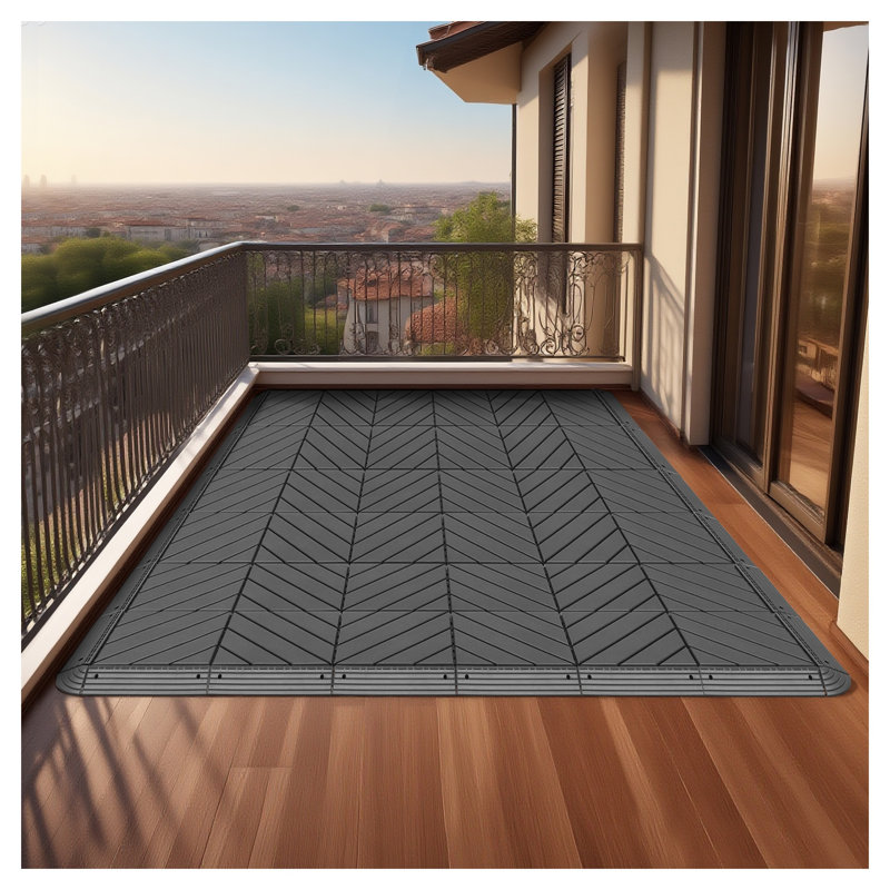 Bandes d'étanchéité et pièces d'angle en polypropylène gris foncé pour revêtements de sol modulaires en plastique