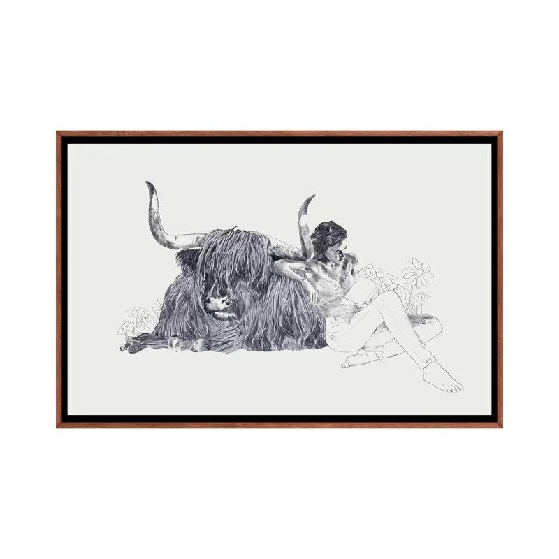 Taurus by Jenny Rome - Print on Canvas, Classic Brown Wood Framed, 66.04 cm H x 45.72 cm W