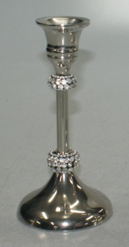 Metal Tabletop Candlestick, 6.5" H x 3.5" W x 3.5" D
