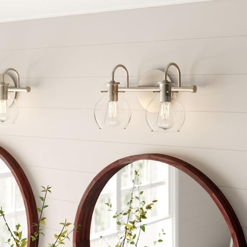 Éclairage pour salle de bain 2 lumières en nickel antique à intensité variable Mayesville