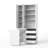 47.2" W White Pantry Cabinet with Hidden Mobile Cart