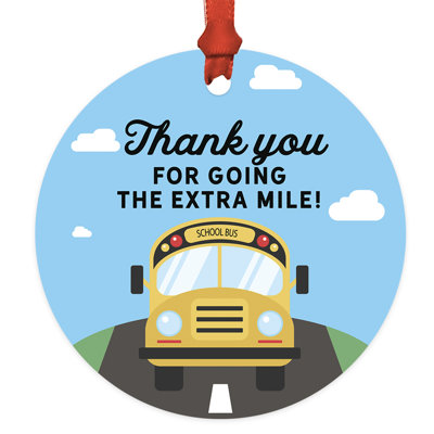 Ornement de chauffeur d'autobus scolaire en métal Merci d'avoir choisi le souvenir des Fêtes Extra Mile