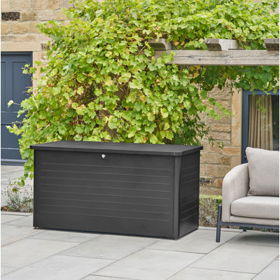 Dakota Fields Chalandra 160cm W Galvanised Steel Lockable Deck Box with Wheels
