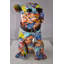 Statue de bouledogue français Eustache peinte avec des couleurs de graffiti, taille en résine: 18 po x 11 po x H 19 po