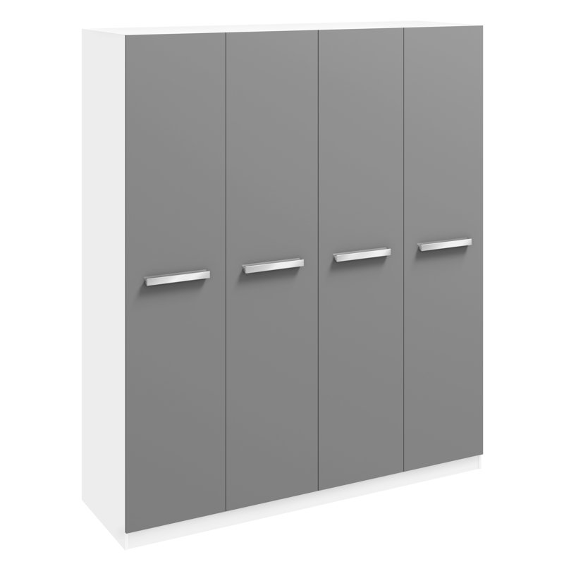 Skye 4 Door Manufactured Wood Wardrobe, Grey/White