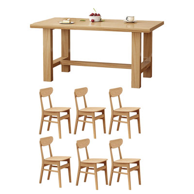Solid wood solid large table set