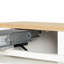 Table de salle à manger extensible Trexm avec 3 rallonges amovibles, table d'îlot mobile avec prise de courant, armoire avec rangement pour la salle à manger et le salon (blanc crème et naturel)-125149242