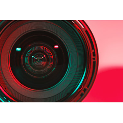Front Of Lens Camera And Light Shade Color From Two Flash. by LuFeeTheBear - Wrapped Canvas Print
