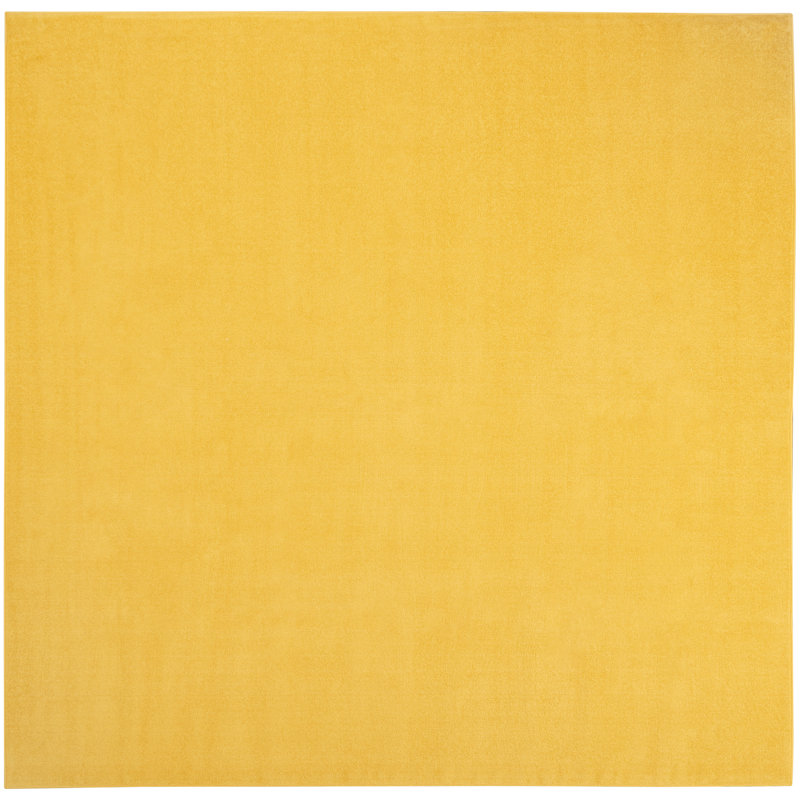 Tapis intérieur / extérieur jaune Nourison Essentials, Carré 9 pi