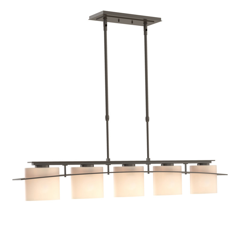 Arc 5 - Light Kitchen Island Linear Pendant, Opal, Oil Rubbed Bronze