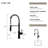 Nayeli High Arc One-Handle Pull-Down Classic Kitchen Faucet, Supply Line Included, Matte Black-129187475