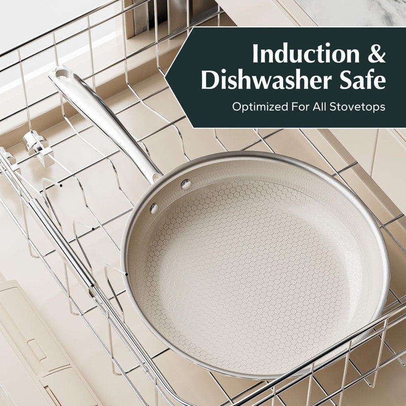 Ultra-Durable Ceramic Non-Stick Frying Pan Set with Stainless Steel Handles