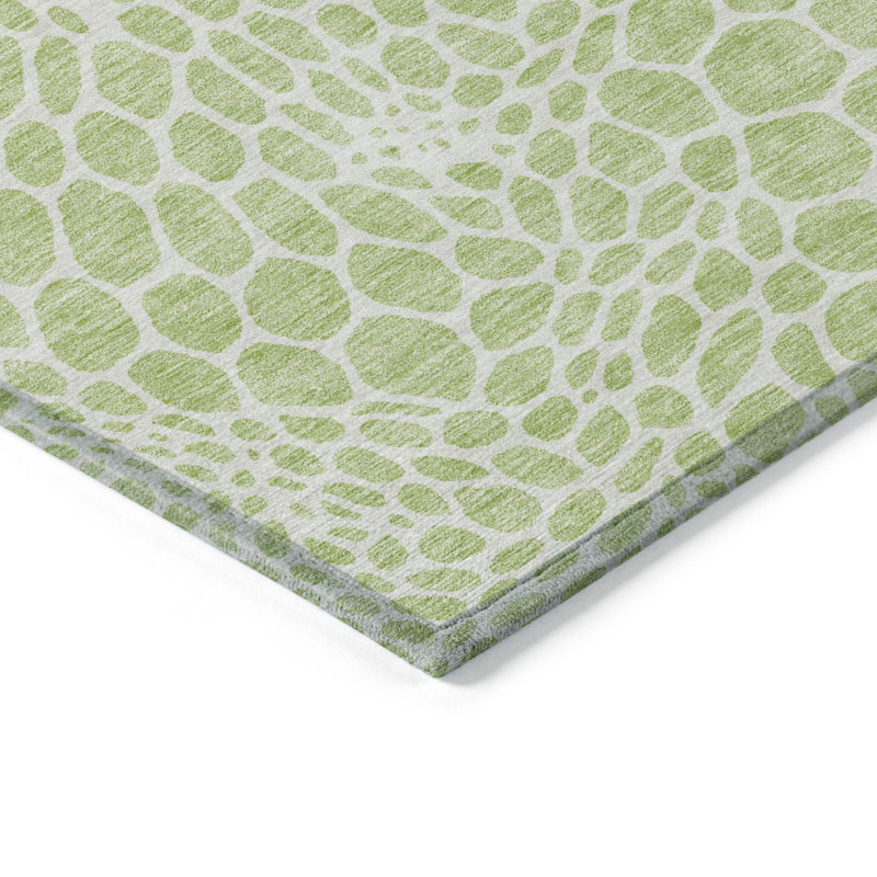 Tapis d'intérieur / extérieur géométrique lavable à motif d'artichauts 3 pi x 5 pi HomeRoots