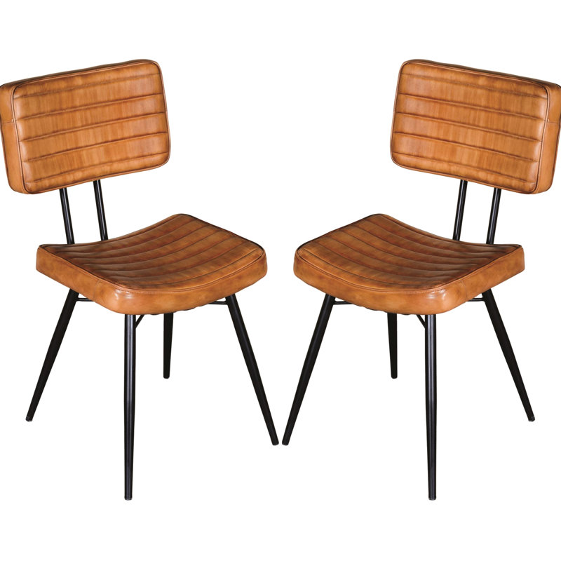 Chaises d'appoint Camel 2, pieds en métal noir - Chaises de style industriel 2 pièces au choix pour la salle à manger, Construction Essential