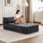 Compression Mahjong Sofa,Convertible Floor Sofa Bed,DIY Boneless Modular Sectional Sofa,No Assembly Required,Circle Fleece Fabric,Oversized Single Seater With 1 Pillow And 1 Ottoman,Darkgrey-2067408427