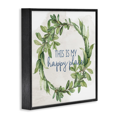 «Happy Place Wreath», art de la giclée encadrée par Anne Bailey