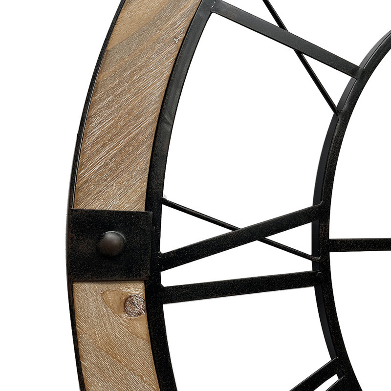 Marinela Round Wood Modern Farmhouse Wall Clock