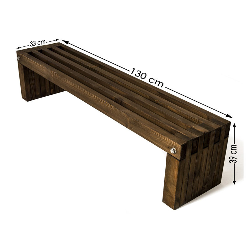Lockport Solid Wood Bench, H39 x W130 x D33cm