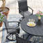 Ensemble de salle à manger de patio rond 6 chaises avec chaises pivotantes en polyester enduit de PVC 360 ° Peroson-1905407813