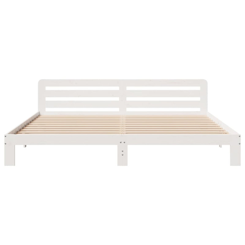 Solid Wood Bed Frame, Super King (6'), White