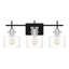 Luminaire de salle de bain Bryton à intensité variable noir mat / chrome / transparent-1150925658
