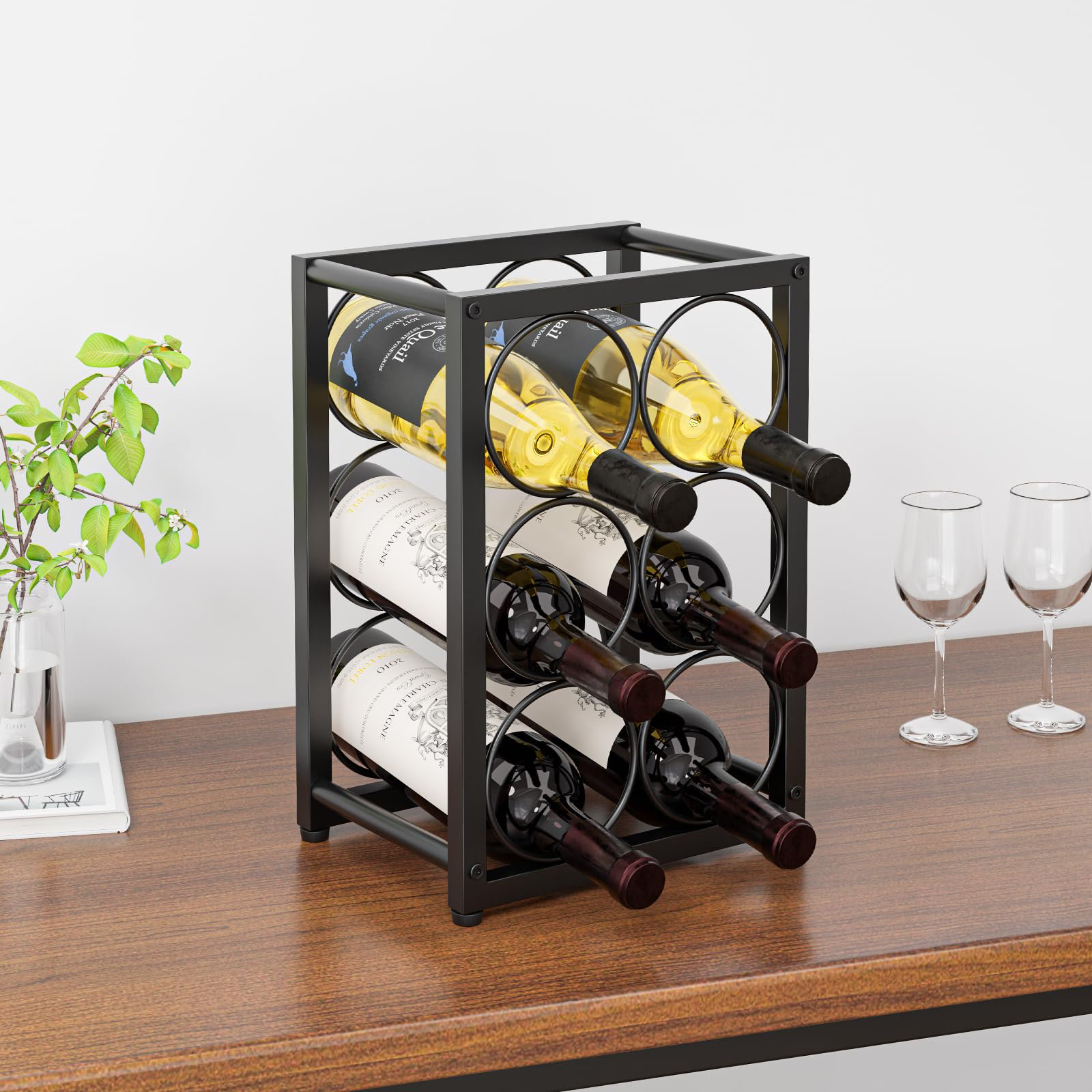 Wrought Studio Desktop Wine Rack, Suitable For Indoor Cabinets, Food ...