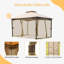 Pavillon de jardin 10 pi x 13 pi - Toit souple à double toit avec cadre en métal pour terrasse et jardin