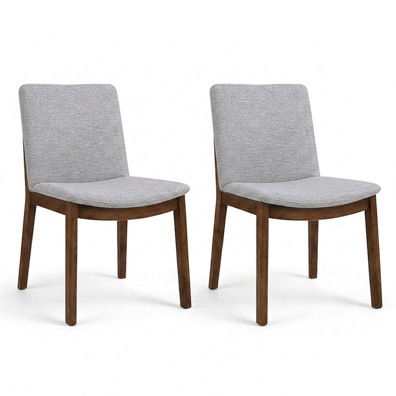 Chaise parsons rembourrée en lin Barriento, Lin gris clair