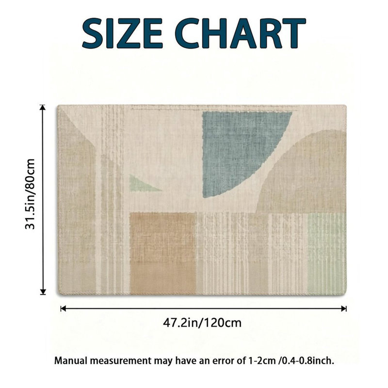 Tapis géométrique beige clair naturel 47 x 31 po