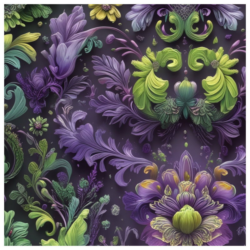 Couvertures complexes à motif floral, 60in W x 80in H