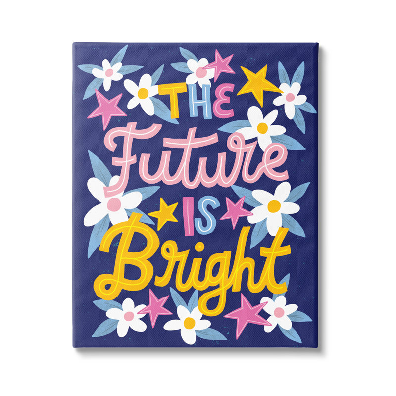 Bright Floral Motivational Canvas Art for Kids Nursery