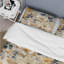 Ensemble de housse de couette en microfibre beige / orange à motif floral d'inspiration mosaïque-169024982-128572469