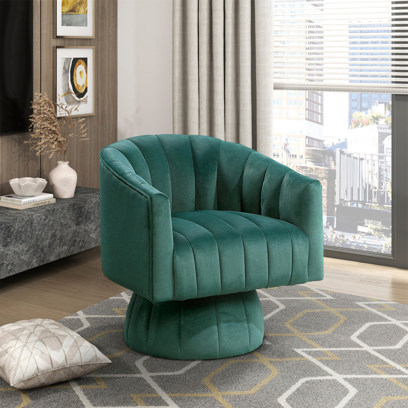 Fauteuil d'appoint moderne en velours, Vert foncé