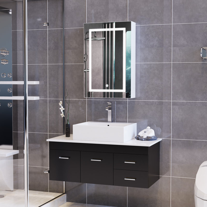 50mm W 70mm H Wall Mounted Required Medicine Cabinet Mirror Adjustable