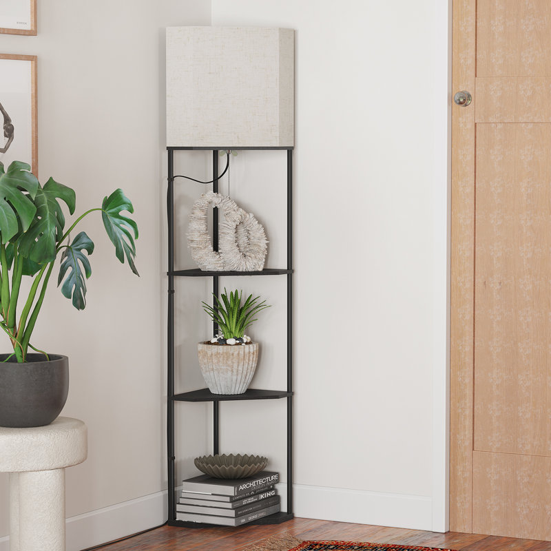 Yiu 3 Tier Corner Shelf  LED Floor Lamp