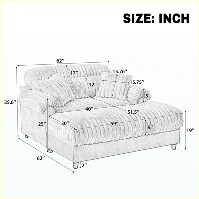 Modern Chaise Lounge Sofa with Throw Pillows Red
