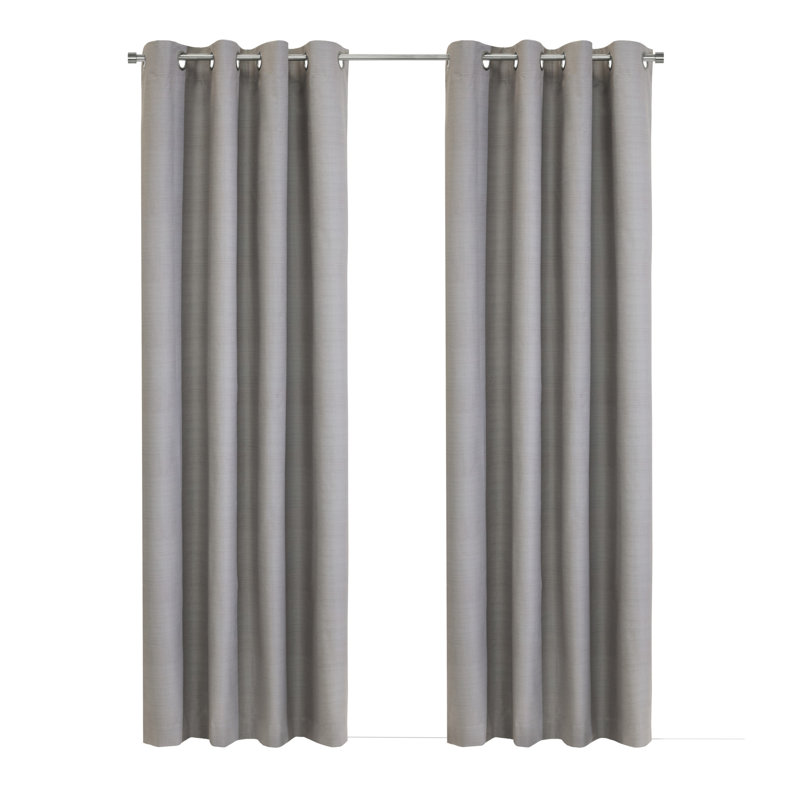 Mason Texture Printed Blackout Grommet Curtain Panel 52 x 108 in Silver, 52" W x 108" L, Silver
